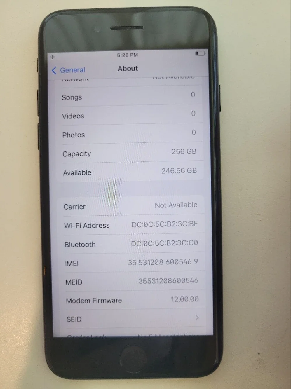 Apple iPhone 7 - Black (256GB) Used **AJ**